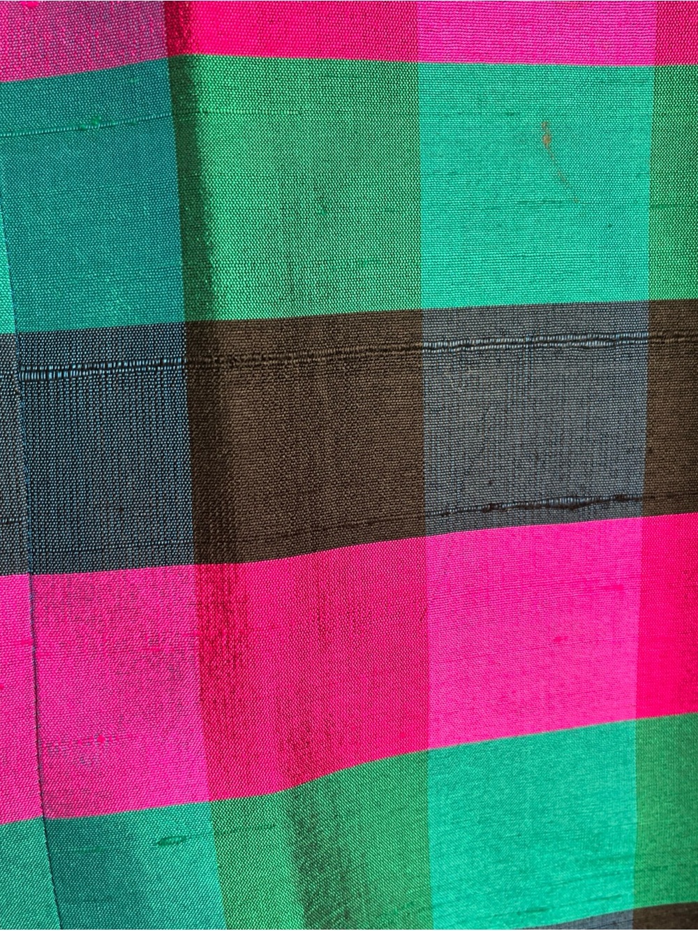 Thomson 100% Silk Jewel Toned Plaid Jacket Size XL 80s Colorblock Grandmillenial - Picture 6 of 16